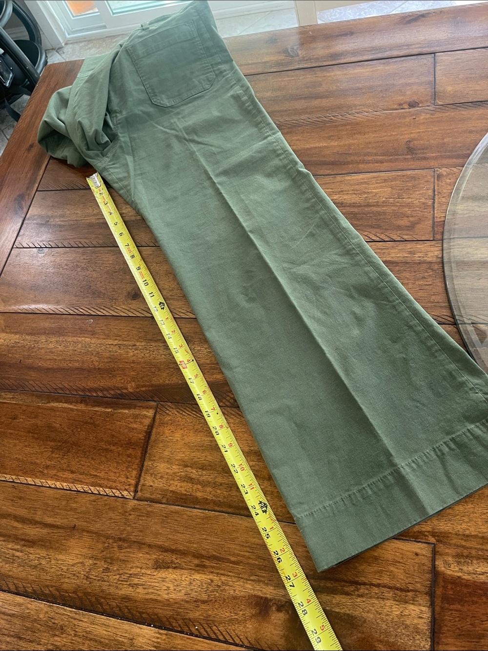 J. Crew Factory black Lizzie olive green wide straight leg pants trousers 28p - Picture 11 of 15